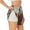 White, variant on Fluffy Alpaca Mountain Meadow for Women's Double Layer Athletic Shorts High-Performance Gym Shorts with Inner Pocket, Elastic Waistband-XX-Large