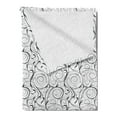 thumbnail image 2 of Black and White Soft Flannel Fleece Throw Blanket, Scribble Swirling Motifs Spiral Floral Stems Modern Abstract Scroll, Cozy Plush for Indoor and Outdoor Use, 50" x 60", Black and White, by Ambesonne, 2 of 5