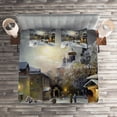 thumbnail image 2 of Ambesonne Colorful Quilted Coverlet 3 Pcs, Winter Rural Landscape, King Size, Multicolor, 2 of 2