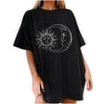 thumbnail image 2 of Pntutb Blusa de manga corta informal con estampado de sol y luna vintage para mujer Pntutb Pntutb-3499, 2 of 8