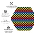 thumbnail image 3 of Fuzoiu Rainbow Chequerboard Print Leather Coasters Set,Drink Coasters Set of 4,for Tabletop Protection, Durable PVC Coasters,Home Décor and Housewarming Gift-Hexagon, 3 of 6