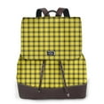 thumbnail image 1 of Easygdp Yellow Checkered Plaid Mochila de Cuero para Mujeres, Bolso de Hombro, Bolsos de Mano de Moda para Trabajo y Viajes, 1 of 4