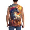 thumbnail image 4 of Honeii Rainbow Sunset Cloud White Horse Print Men's Sleeveless Muscle Shirts, Breathable & Quick-Dry Gym Shirt, Athletic Tank Top for Running, Fitness, and Outdoor Activities-3X-Large, 4 of 7