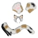 thumbnail image 2 of Guantes sin dedos con orejas de gato, cola y patas para cosplay, regalos divertidos para mujer Estilo B, 2 of 8