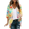 thumbnail image 2 of Amidoa Women's Cardigans 3/4 Sleeve Kimono Boho Floral Light Open Front Summer Cardigans Women's Sweaters L, 2 of 5