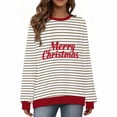 thumbnail image 5 of ZUKMRJPC Christmas Sweatshirt for Women and Men Long Sleeve Fashion Striped Print Crewneck Sweatshirts Holiday Comfy Fleece Lined Tops, 5 of 7