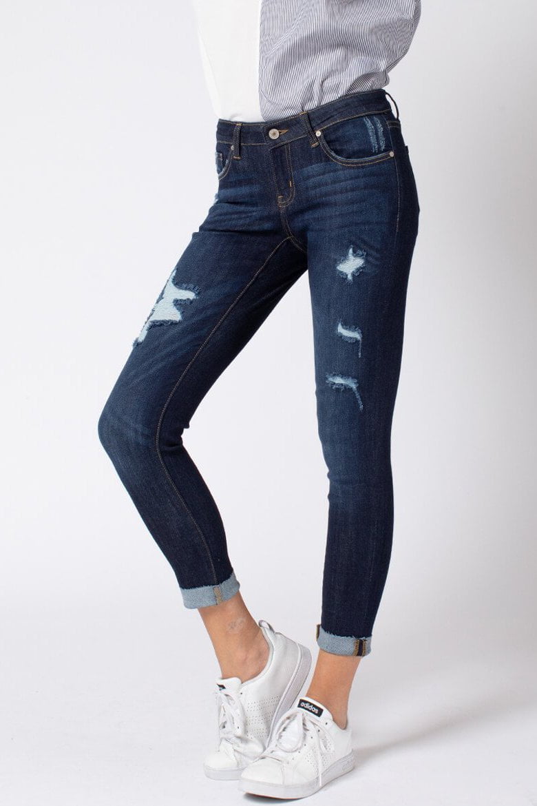 low rise ankle jeans