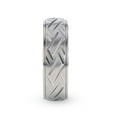 thumbnail image 2 of Titanium Wedding Band Ring – Woven Pattern Domed Design with Yellow Gold Braided Edges, Comfort Fit – 8mm, 2 of 5