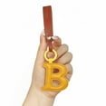 thumbnail image 4 of Leather English Letter Keychain Pendant Bag Charm Hanger Personalized Initial Monogram Travel Accessory Gift for Women Men 26 Choices, 4 of 4