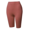 thumbnail image 2 of A2Y Women's Basic Yoga Polyester Mid Thigh High Rise Biker Bermuda Shorts Mauve 3XL, 2 of 5