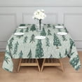 thumbnail image 3 of Light Green Christmas Tree Pattern Square Tablecloth,Waterproof Square Table Cover,Wipeable Spillproof Washable Table Cover for Home Kitchen Party Decor 52"x52"(132x132cm), 3 of 6