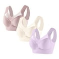 thumbnail image 2 of RYRJJ Womens Bras Comfy Lightweight Wireless Bras Posture Correcting Bra for Seniors Plus Size Full Coverage Soft Everyday Bra 2 Pack/3 Pack/4 Pack/5 Pack, 2 of 3