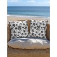 thumbnail image 4 of Outdoor Pillows Waterproof, Tropical Botanical Bedding Throw Pillows with Insert for Couch Sofa Bed, Summer Palm Trees Black 16x16 Inch Pillowcases Decorative Camping Patio Pillow Set of 2, 4 of 6