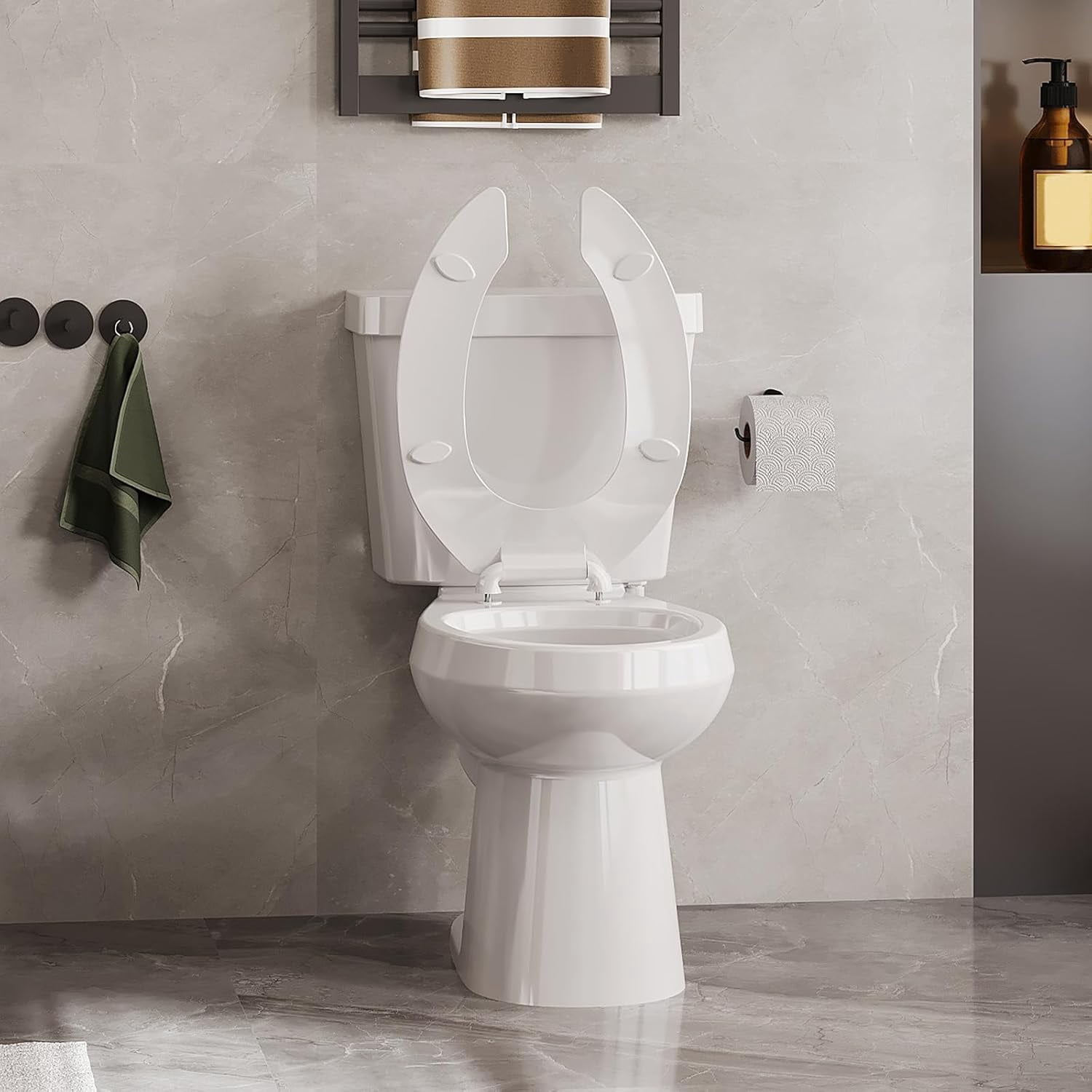 18.5" Elongated Open Front Toilet Seat - Heavy Duty Plastic, Easy Clean & Install, Perfect for Churches, Schools & Hospitals - Durable & Comfortable