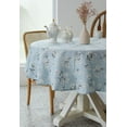 thumbnail image 5 of Pastoral Round Tablecloth - 60 Inch Dia. - Linen Fabric Table Cloth - Washable Table Cover with Dust-Proof Wrinkle Resistant for Restaurant, Picnic, Indoor and Outdoor Dining, Floral (Light Blue), 5 of 7