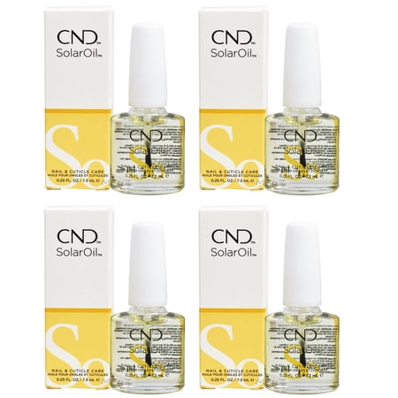 CND Solar Oil - Nail & Cuticle conditioner Jojoba Oil and Vitamin E 0.25 oz Pack of 4