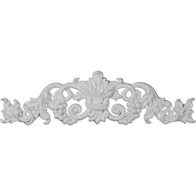 19,25 Po X 5,37 Po H X.87 Po accent Architectural - Petit Centre de Raisin et de Feuilles avec des Rouleaux Onlay