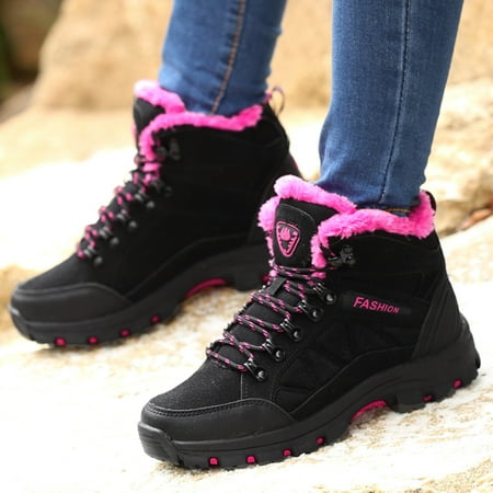 

TALKVE Warm and non slip Couple Models Women s Middle Aged And Elderly High Top Plus Velvet Thickened Non Slip Comfortable Cotton Shoes Warm Mountaineering Sports Snow Boots
