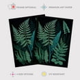 thumbnail image 2 of Elegant Fern Fronds Botanical Nature Foliage Artwork Teal Blue Green on Black Large Wall Art Poster Print Thick Paper 18X24 Inch, 2 of 5