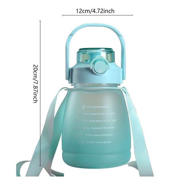 Copa De Agua 1300ml Pajita Big Belly Cup Color degradado Vaso de plástico Cute Sports Kettle Verde Sywqhk Libre de BPA