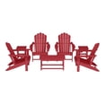 thumbnail image 5 of WestinTrends Highland 7-Piece HDPE Outdoor Patio Furniture Adirondack Conversation Set, Red, 5 of 11