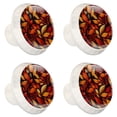 thumbnail image 2 of 4 Pcs Round White Knobs for Kitchen Cabinet Cupboard Dresser Bookcase Thanksgiving Leaves Drawer Pulls Handles Home Decor, 2 of 8