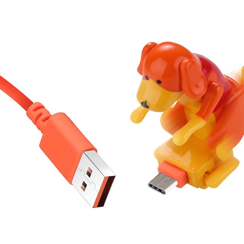 Dheera Stray Dog Charging Cable Dog Toy Smartphone USB Cable Charger Mini Humping Spot Dog Toy for Various Models of Mobile Phones Portable