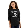thumbnail image 3 of Cutting Carbs Pizza Cutter Foodie Long Sleeve TShirt Men Women Brisco Brands S, 3 of 5