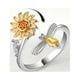 thumbnail image 2 of Anillo giratorio de girasol para mujer Antiestrés Ansiedad Descompresión Anillo de girasol BR  Rojo Verde, 2 of 5