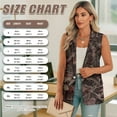 thumbnail image 6 of Psesaysky Summer Sleeveless Blazer Vest For Women Dressy Brown Camo Hunting Branch Print Button Down Lapel Collar Business Casual Outfits Work Suit Vests Tops with Pockets, Size 2XL, 6 of 6