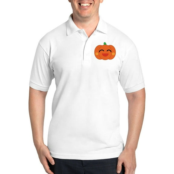 CafePress - Halloween Pumpkin Golf Shirt - Golf Shirt, Pique Knit Golf Polo