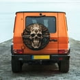 thumbnail image 6 of Fuzoiu Metal Style Horned Skull Print Universal Spare Tire Cover with Buckle Strap, Waterproof Wheel Covers for Jeep, Trailer, RV, Truck and All Car-16 inch, 6 of 6