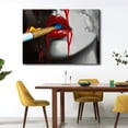 thumbnail image 2 of Shadudu Fashion Canvas Prints Woman Smoking Wall Art with Burning Money Dollars Black and White Paintings Abstract for Bar Art Toilet Bathroom Walls Decor Ready to Hang 36x24in, 2 of 7