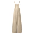 thumbnail image 5 of CCRFTGI Girls Rompers Size 6-7 Sleeveless Girls Jumpsuits Size 10-12 Summer Spaghetti Strap Overalls with Pockets Back To School Outfit Beige 13-14 Years, 5 of 6