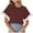 Wine#2, variant on IROINNID Women's Solid Color Round Neck Short Sleeve Blouse Casual Spring Summer Tops Lightweight Fashion Basic(Black,)