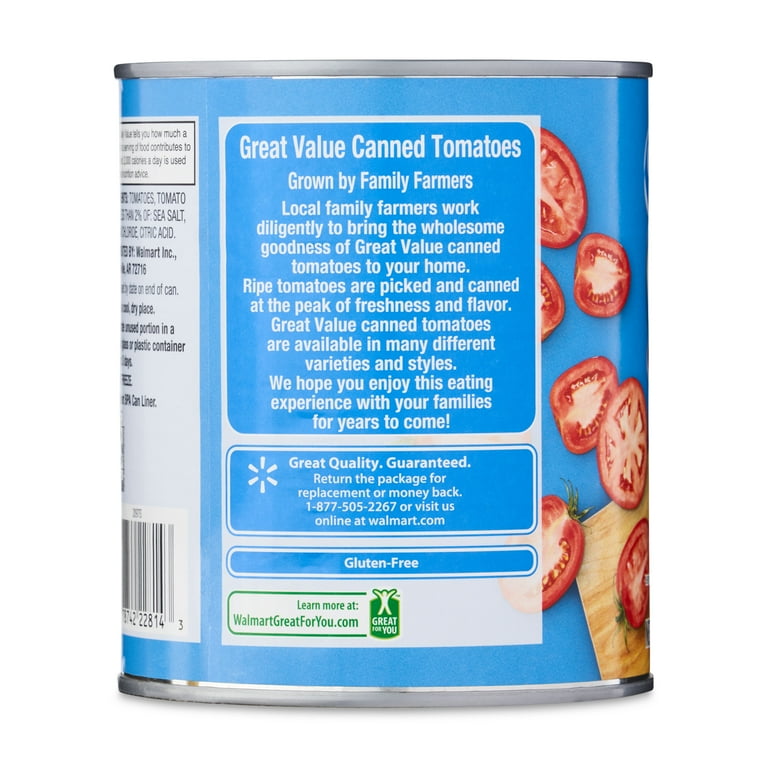 Canned Tomatoes Nutrition Label