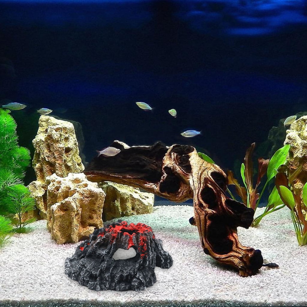 Halloween Aquarium Volcano Model Decors Resins Stone For Fish Tanks Creative Landscape Design