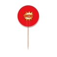 thumbnail image 1 of Boom Red Plop Art Deco  Fashion Toothpick Flags Round Labels Party Decoration, 1 of 3