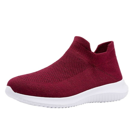 

Puawkoer Sports Runing Solid Women Outdoor Breathable Mesh Shoes Shoes Color Women s womens shoes 41 Red
