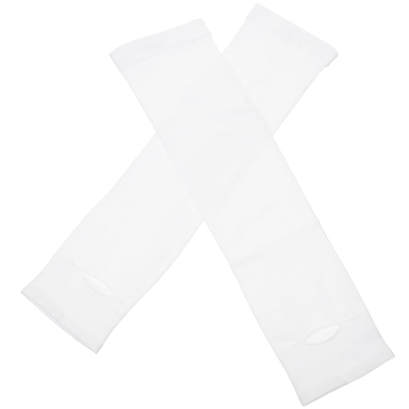 WHAMVOX White Unisex Cooling Arm Sleeves 1 Pair 35x0.39in with Thumb Holes