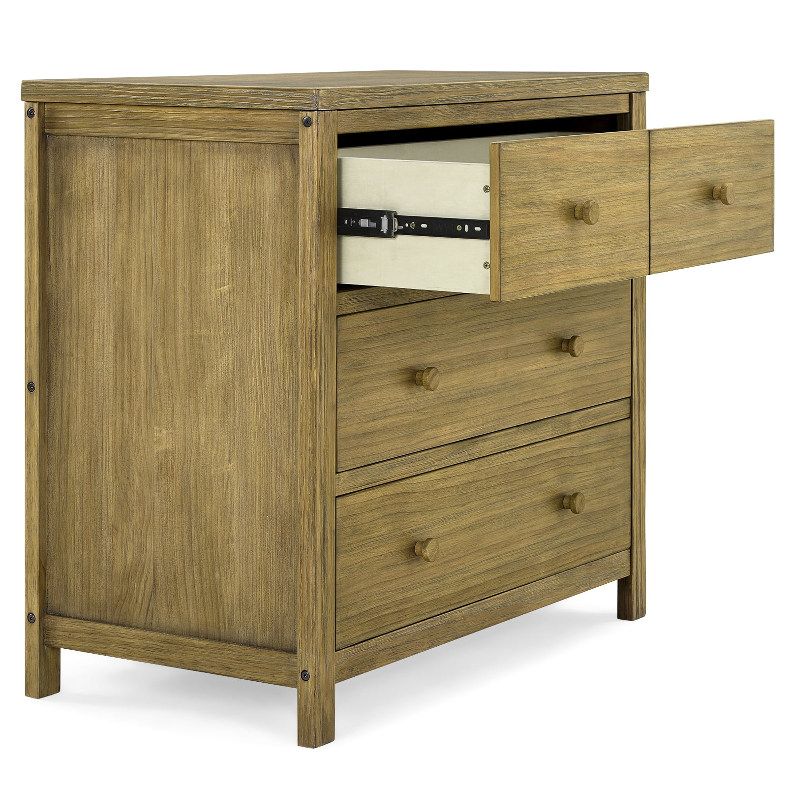 Delta Children Cambridge 3 Drawer Dresser with Interlocking Drawers, Rustic Brown