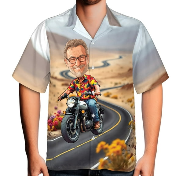 HOMYGIFTS Custom Face Grandparents Hawaiian Shirt – Personalized Tropical Couple Design