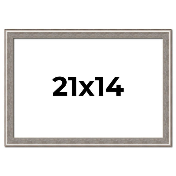 21x14 Frame Grey Real Wood Picture Frame Width 1.25 inches | Interior Frame Depth 0.5 inches | Hans