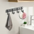 thumbnail image 5 of No-Drill Wall Mounted Hooks Aluminum Alloy, Adhesive Door Hooks for Bathroom and Kitchen, Space Saving Organizer Hooks for Towels and Hats(B), 5 of 6