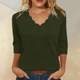 thumbnail image 2 of jjayotai Womens Summer Tops 3/4 Sleeve Casual Dressy Shirts V Neck Loose Fitted Blouses Business Work Tops, 2 of 6