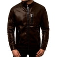 thumbnail image 1 of Chamarra Para Hombre Shendy Vendi Chaqueta Vinipiel Tipo Biker Cafe Extra Grande, 1 of 5