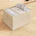 thumbnail image 4 of Fabric storage box , 20"x15.8"x11.5", Foldable Linen Fabric Storage Boxes,with Handle Cabinet Organizer for Bedroom, Cosmetics and Snacks, 4 of 5