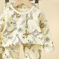 thumbnail image 5 of CAUYDY 12 18 24 Months Newborn Girl Picture Outfits Toddler Clothes Cute Long Sleeve T-Shirt Elastic Pants 2Pcs Set Baby Pajamas for Girls Fall Winter Sizes 18-24 Months,Beige, 5 of 6