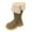 Khaki, variant on CAICJ98 Girls Boots Suede Leather Mid Calf Boots Fashion Winter Boots Side Zipper Girls Knee High Boots (Toddler/Little Kid/Big Kid),10