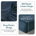 thumbnail image 2 of Casa Platino King Size Sheets – Naturally Cool 100% Cotton Percale Bedding set, Smooth Luxury Feel with Lasting Soft, 15” Deep Pocket, Low Pill – Navy, 2 of 7